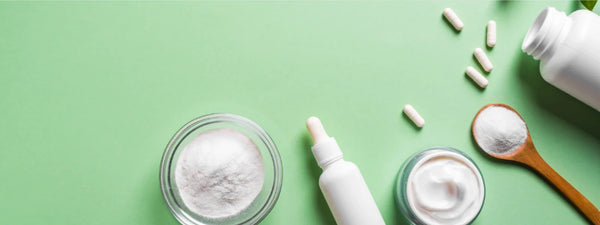 A vibrant illustration showing the collagen supplements benefits for skin elasticity and hydration. 