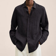 Giovanni Chemise Homme – Lin Respirant, Manches Longues, Design Classique & Élégant