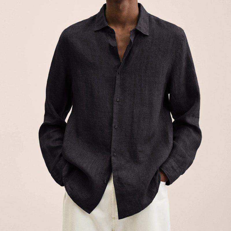 Giovanni Man Shirt - Lin transpirable, mangas largas, diseño clásico y elegante