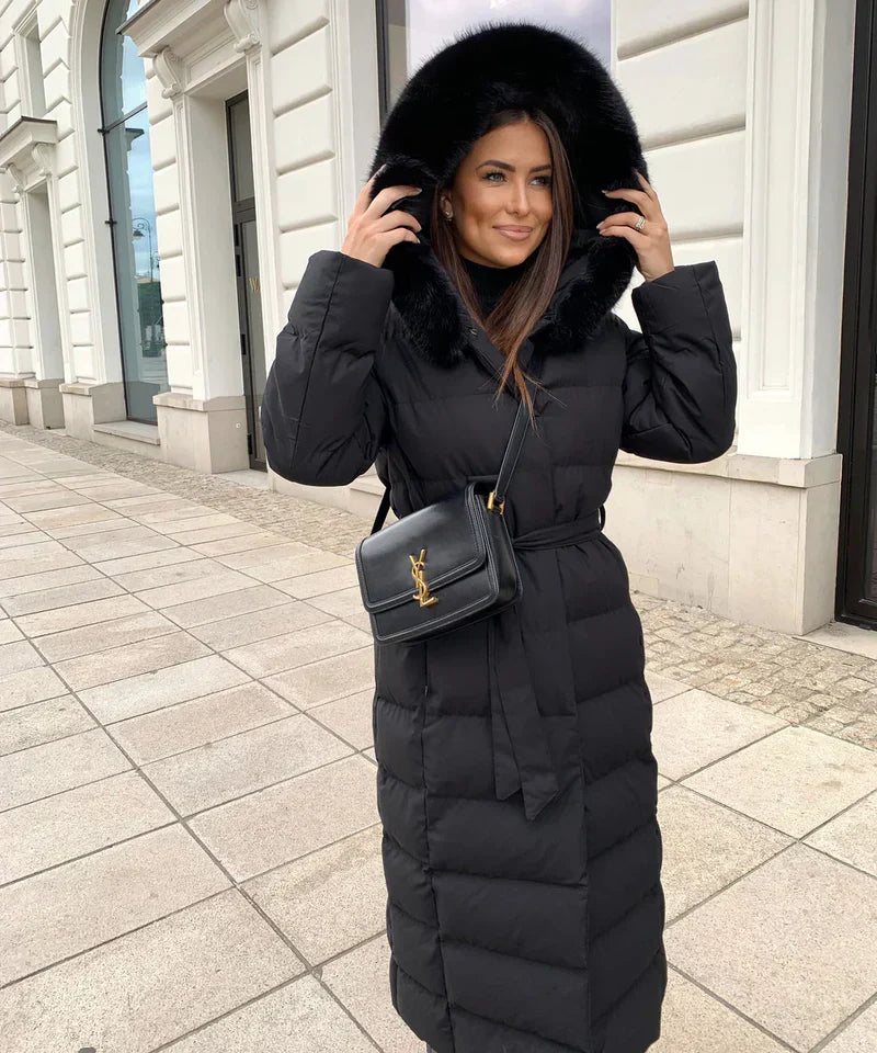 Eleva Cappotto Lungo Donna – Giacca Invernale Calda Idrorepellente con Cappuccio e Taglio Elegante