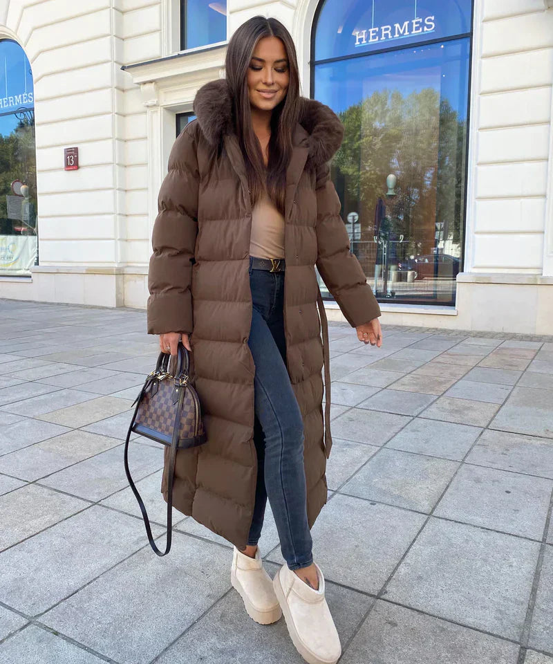 Eleva Cappotto Lungo Donna – Giacca Invernale Calda Idrorepellente con Cappuccio e Taglio Elegante