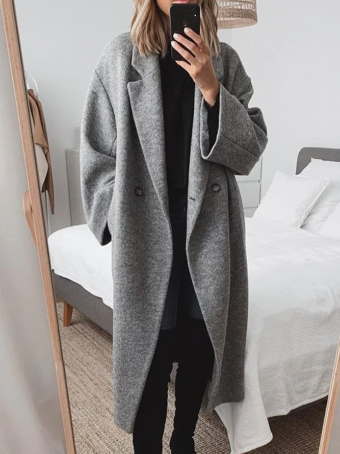 Celia Manteau damski – długi z mieszanki wełny, elegancki i nowoczesny krój oversize