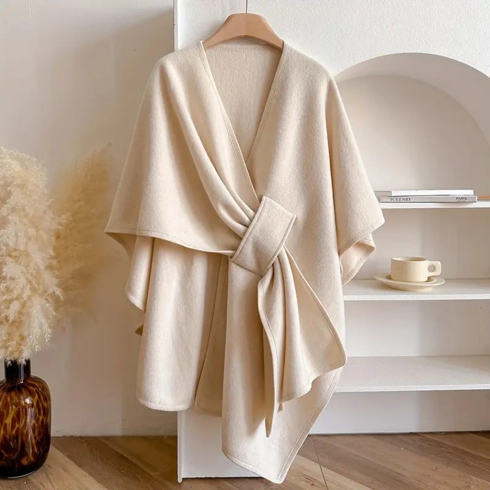 Vivian Manteau Cape Donna – Poncho Invernale Elegante Antivento in Microfibre Morbide e Calde