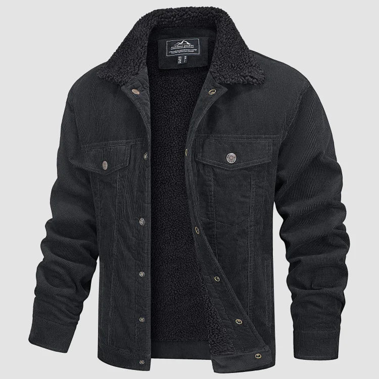 Levi Herren-Cordjacke – Moderne Jacke mit Knopfleiste und Taschen