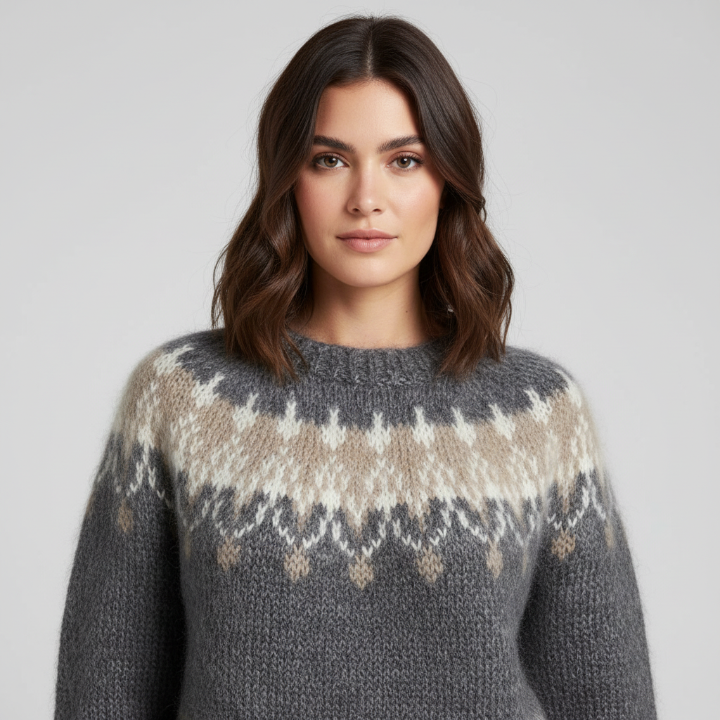 Bella Suéter Oversize Mujer – Suéter de Punto Fair Isle Cómodo para un Estilo Invernal