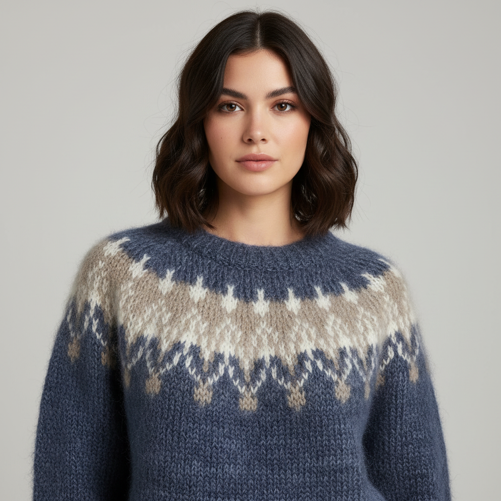 Bella Suéter Oversize Mujer – Suéter de Punto Fair Isle Cómodo para un Estilo Invernal