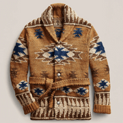Arman Cardigan Miehille – Pehmeä Jacquard-neuleliivi & Klassinen Länsi-Amerikkalainen Tyyli