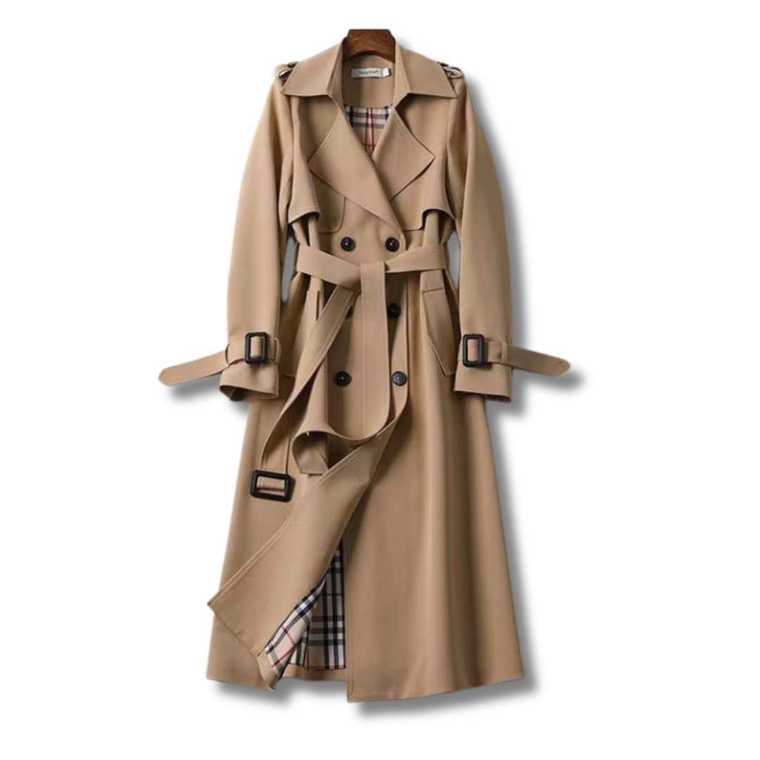 Emilia Eleganter Trenchcoat Damen – Langer, Schicker & Vielseitiger Mantel für Alle Jahreszeiten