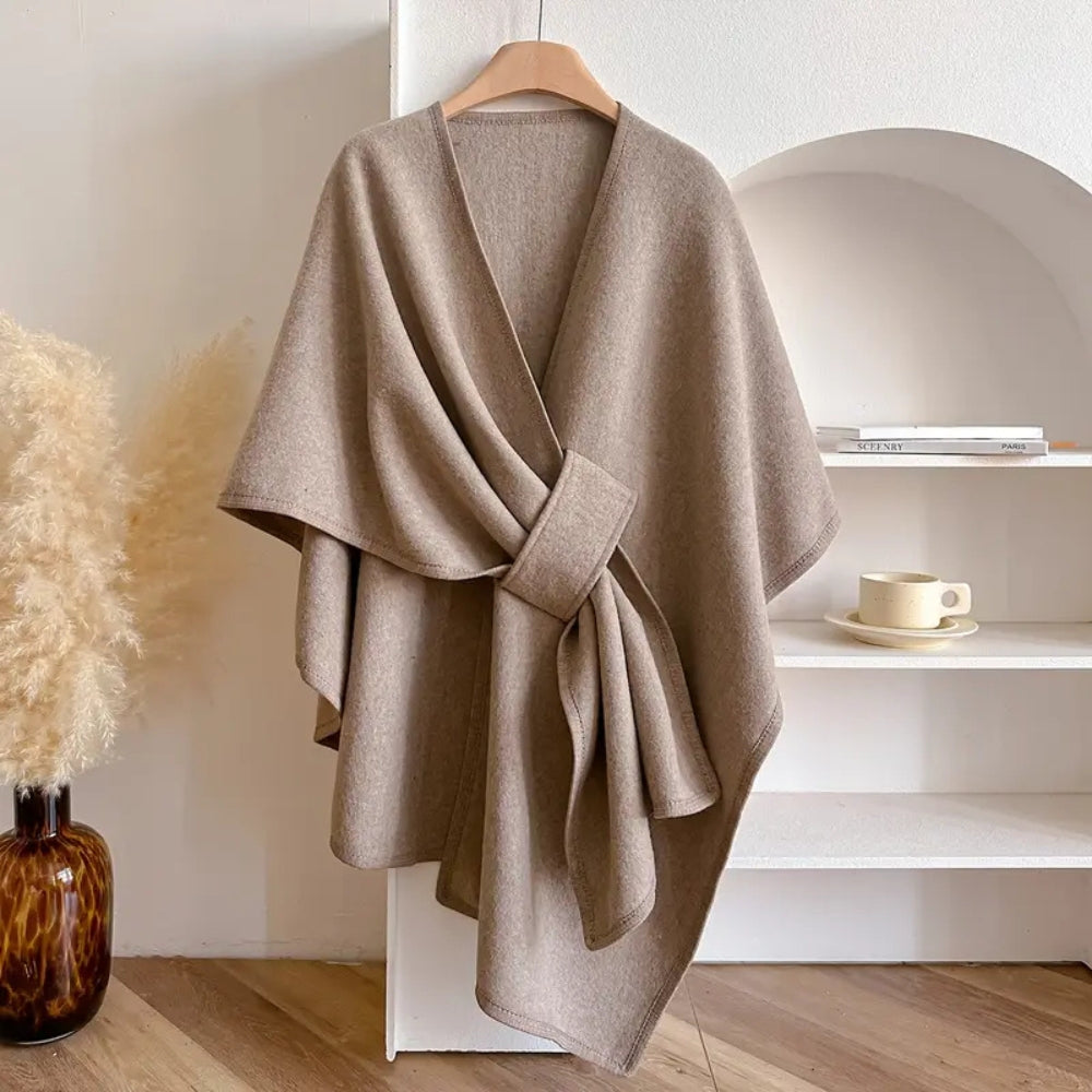 Vivian Manteau Cape Donna – Poncho Invernale Elegante Antivento in Microfibre Morbide e Calde