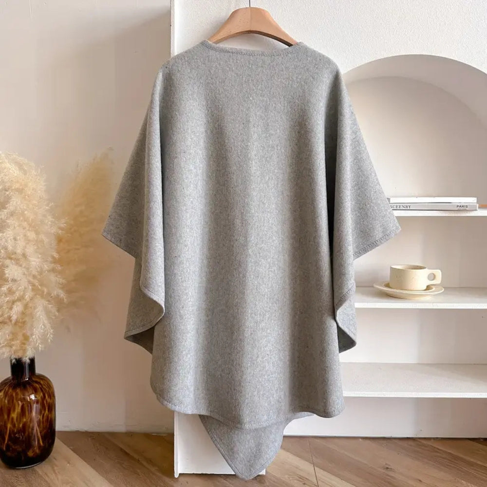 Vivian Manteau Cape Donna – Poncho Invernale Elegante Antivento in Microfibre Morbide e Calde