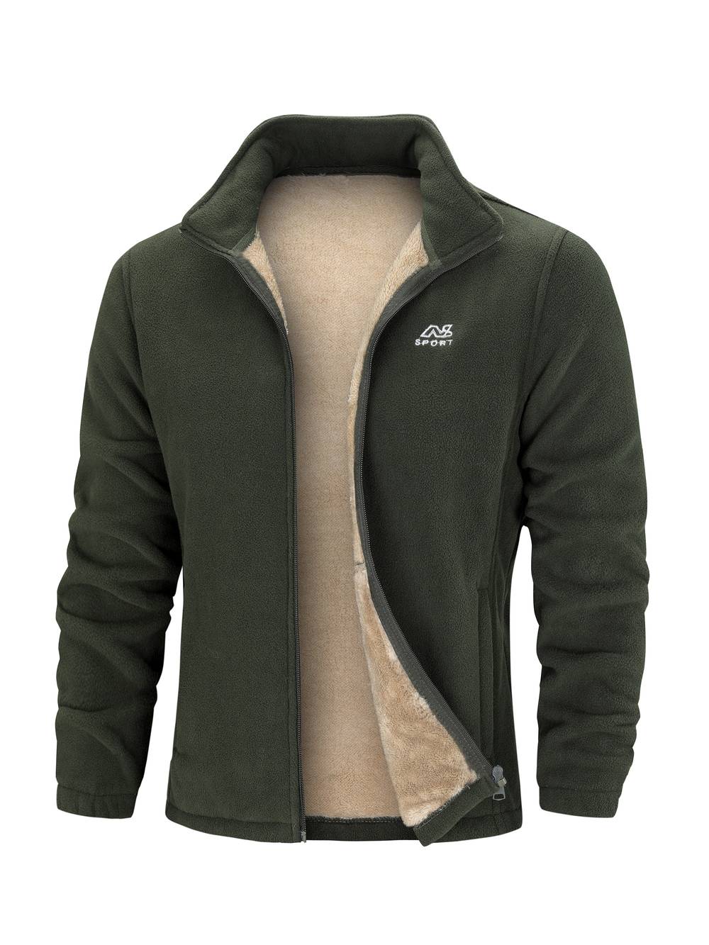 Alex Unisex Fleece Vest – Warm Sherpa Lined Jacket with Stand-Up Collar & Zipper Closure