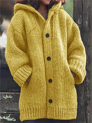 Cardigan lungo da donna Lylia - Maglia morbida con cappuccio e stile elegante e confortevole