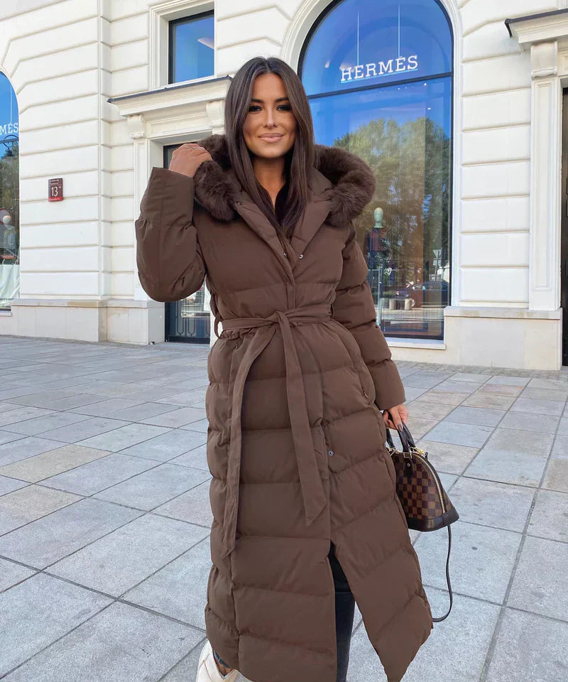 Eleva Cappotto Lungo Donna – Giacca Invernale Calda Idrorepellente con Cappuccio e Taglio Elegante