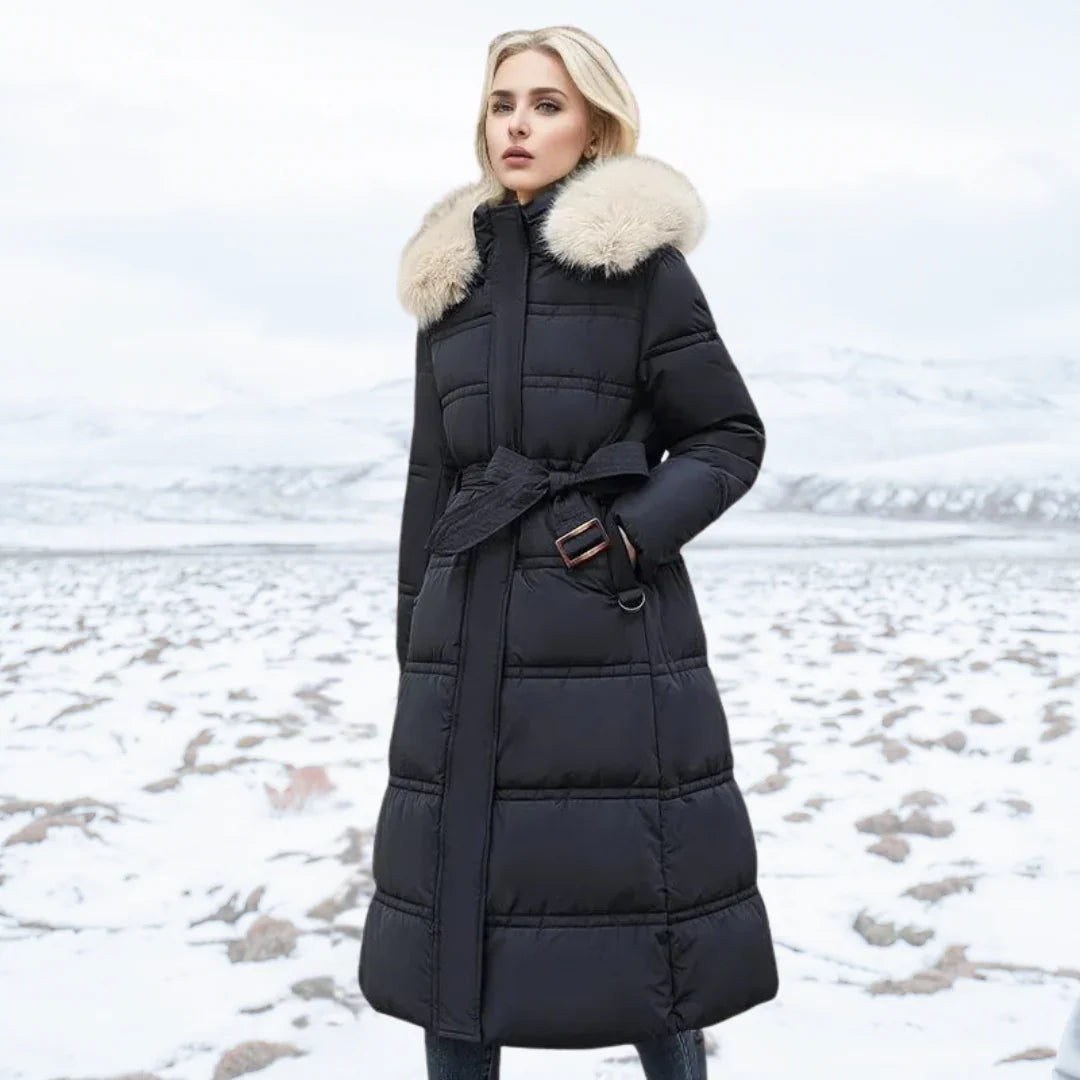 Amey Cappotto Invernale Donna con Collo in Pelliccia – Sagomato, Caldo ed Elegante