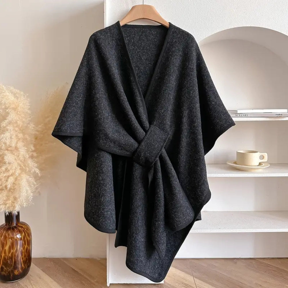 Vivian Manteau Cape Donna – Poncho Invernale Elegante Antivento in Microfibre Morbide e Calde