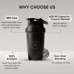 Wellbeing Nutrition Bullet Shaker ( Black )