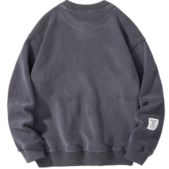 Lässiger Rundhals-Pullover mit gestickten Buchstaben für Herren