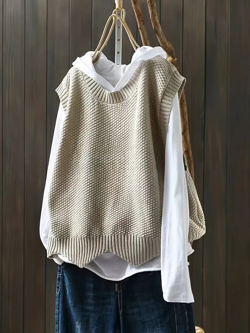 Vanya Pull senza maniche donna – taglio dritto confortevole & collo rotondo classico