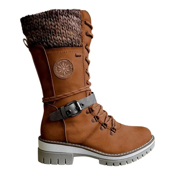 Kylee Botas Altas Mulher para Inverno – Elegantes com Isolamento Quente, Forro Confortável e Fecho de Correr