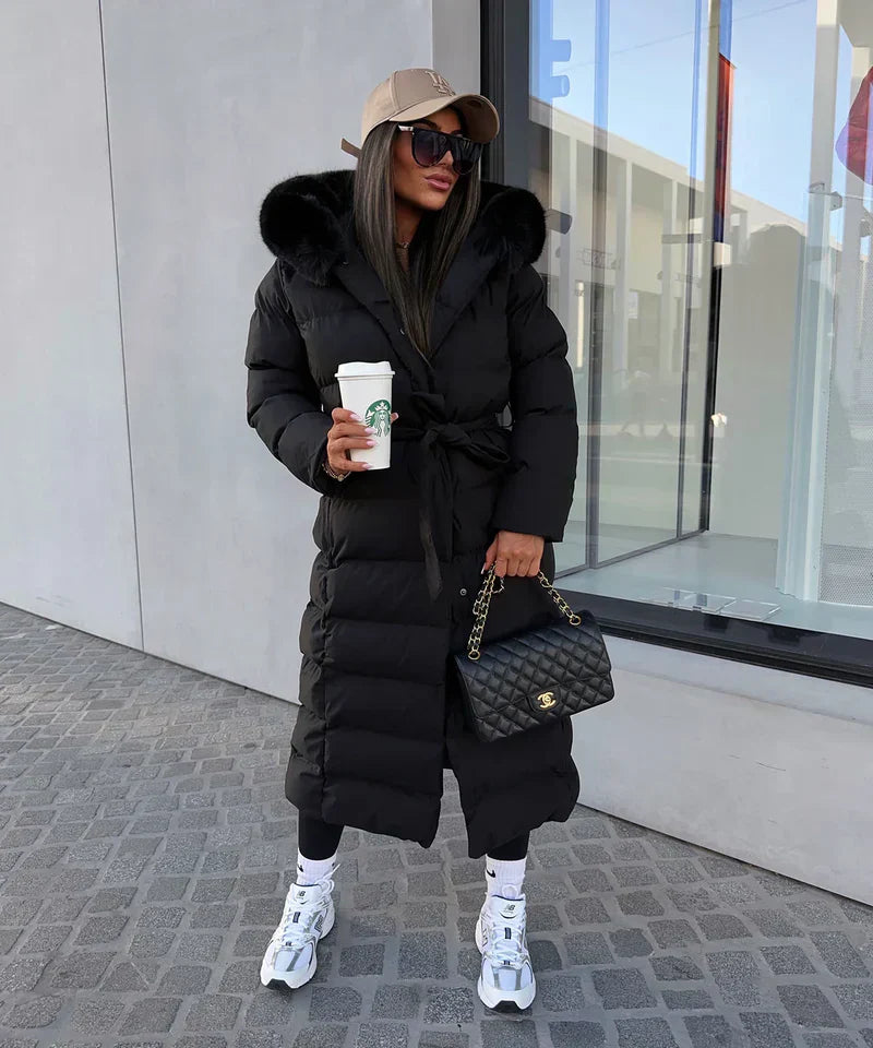 Eleva Cappotto Lungo Donna – Giacca Invernale Calda Idrorepellente con Cappuccio e Taglio Elegante