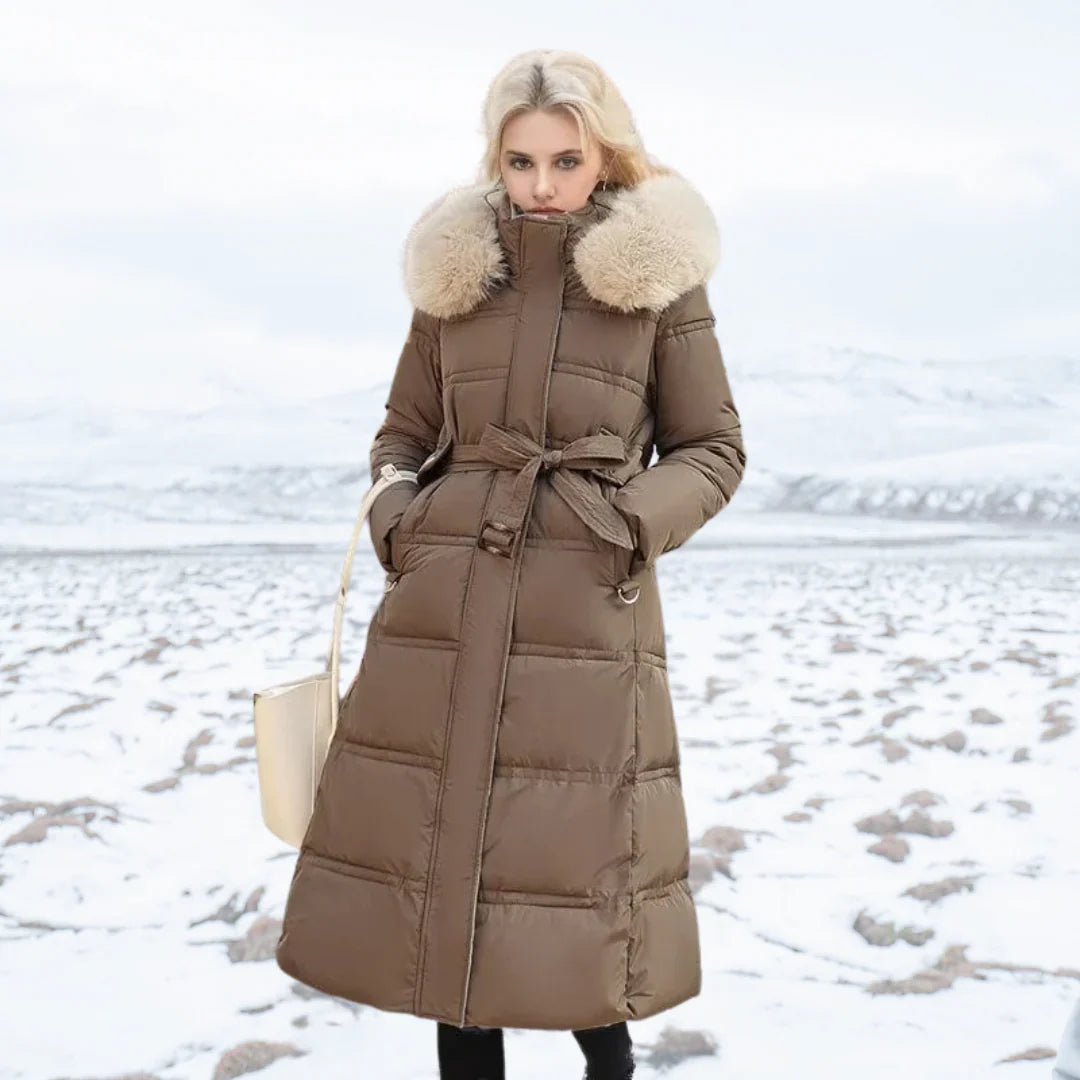 Amey Cappotto Invernale Donna con Collo in Pelliccia – Sagomato, Caldo ed Elegante