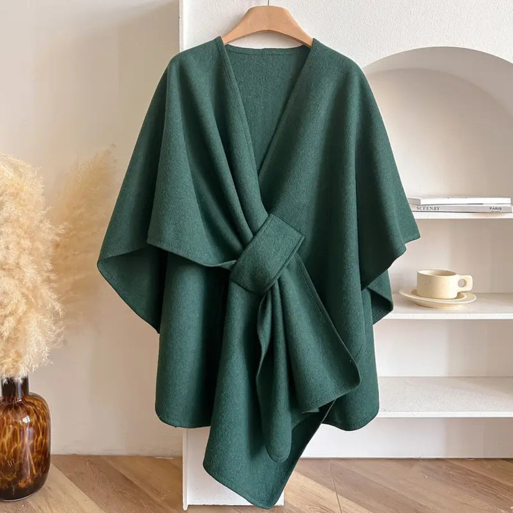 Vivian Manteau Cape Donna – Poncho Invernale Elegante Antivento in Microfibre Morbide e Calde