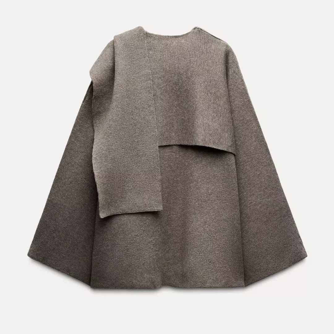 Emma Women's Poncho – Asymmetric Wool, Elegant & Ideal for Winter Warmth