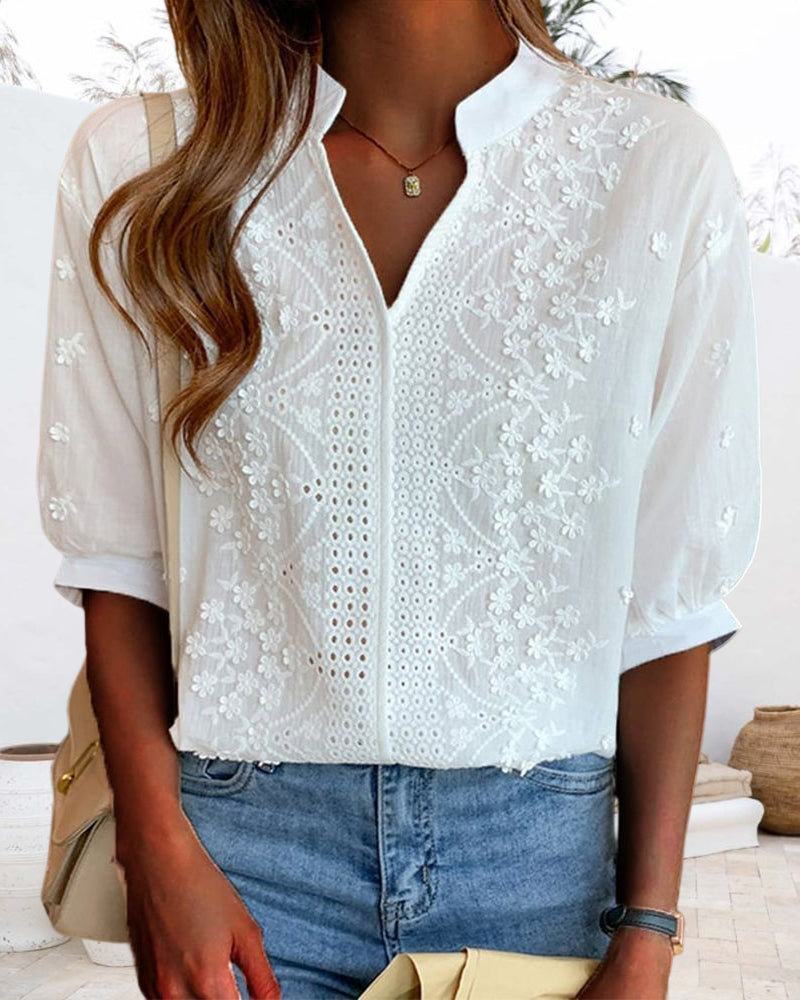 Emelia blouse dames – elegante top met pofmouwen & comfortabele pasvorm
