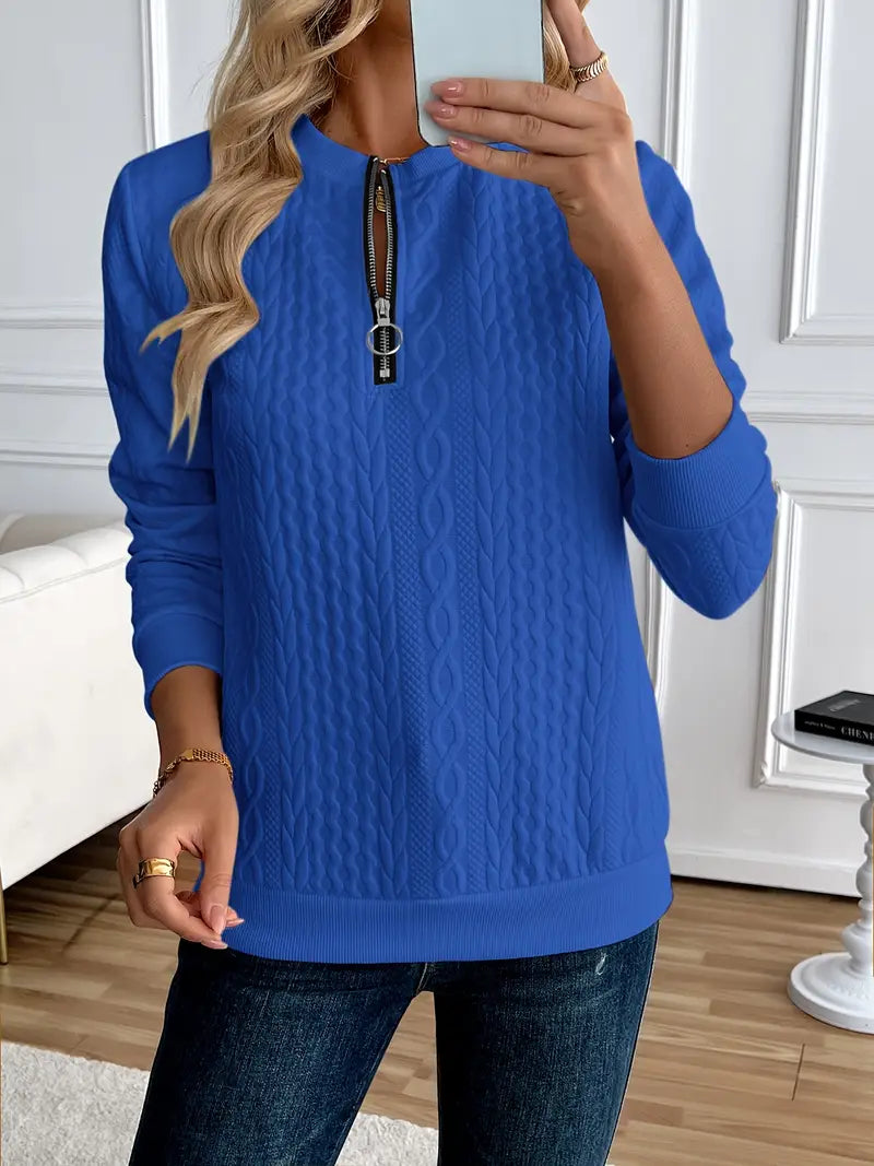 Margaux Felpa Donna Inverno – Maglione Con Cerniera Confortevole in Maglia con Design Elegante