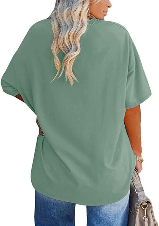 Nena T-Shirt Große Größen Damen – V-Ausschnitt, Oversize-Schnitt, Kurze Ärmel Sommer