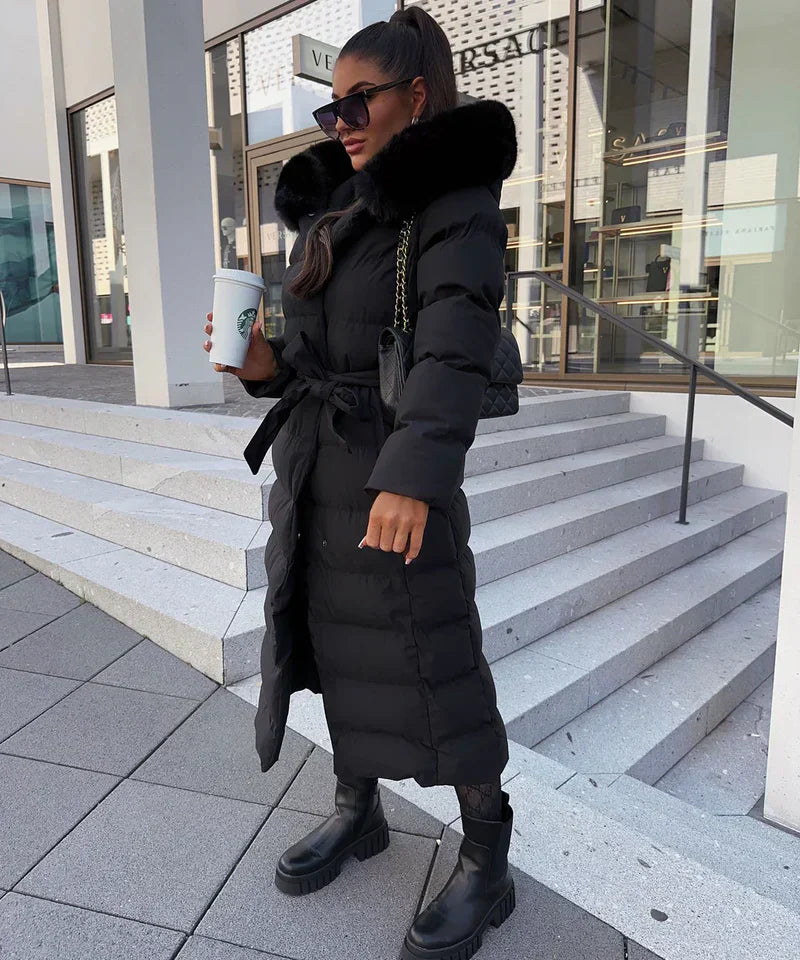Eleva Cappotto Lungo Donna – Giacca Invernale Calda Idrorepellente con Cappuccio e Taglio Elegante