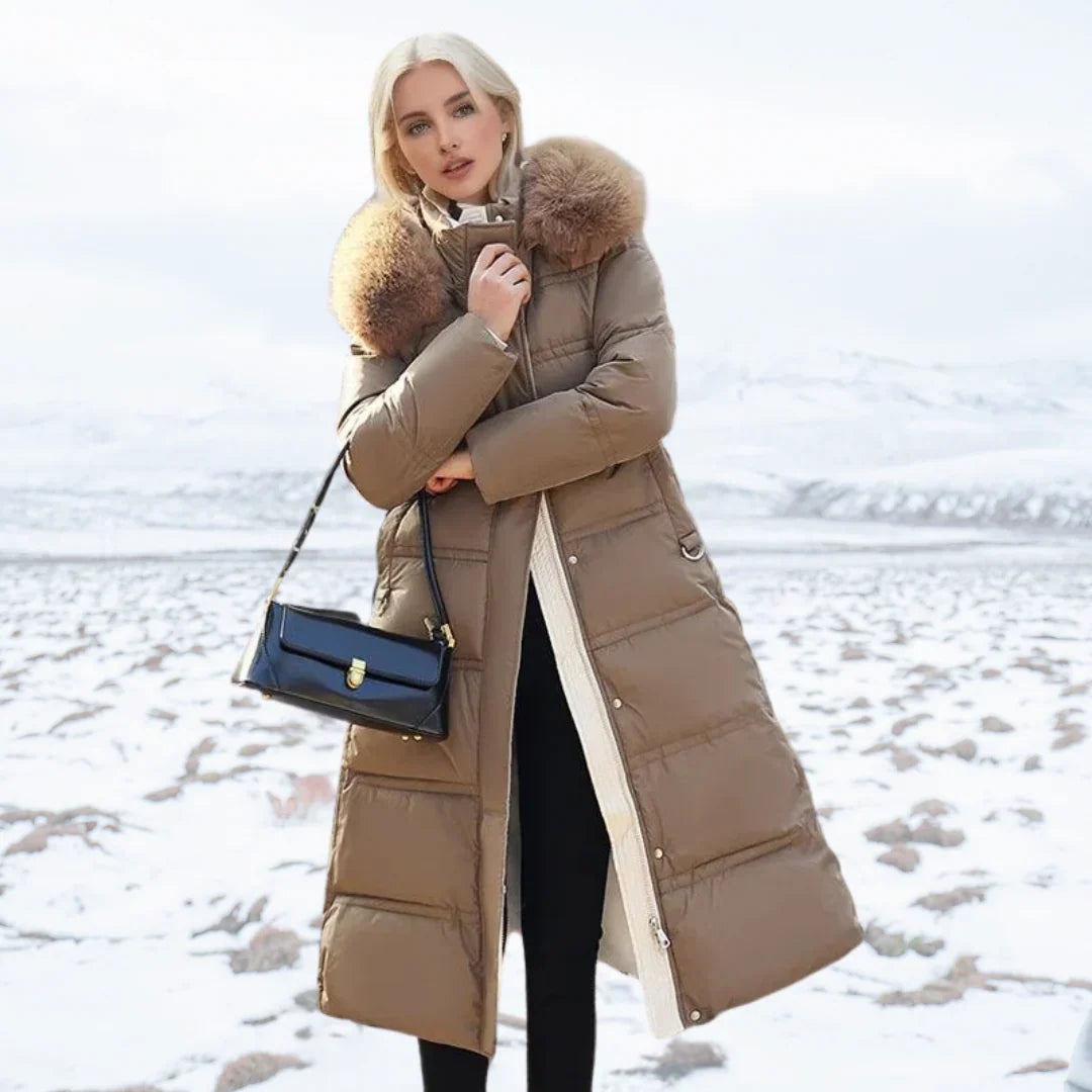 Amey Cappotto Invernale Donna con Collo in Pelliccia – Sagomato, Caldo ed Elegante