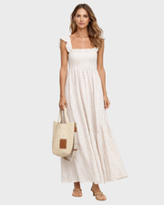 Briana Damen Maxikleid – Boho-Stil, Leichter Stoff & Bequemer Elastikschnitt