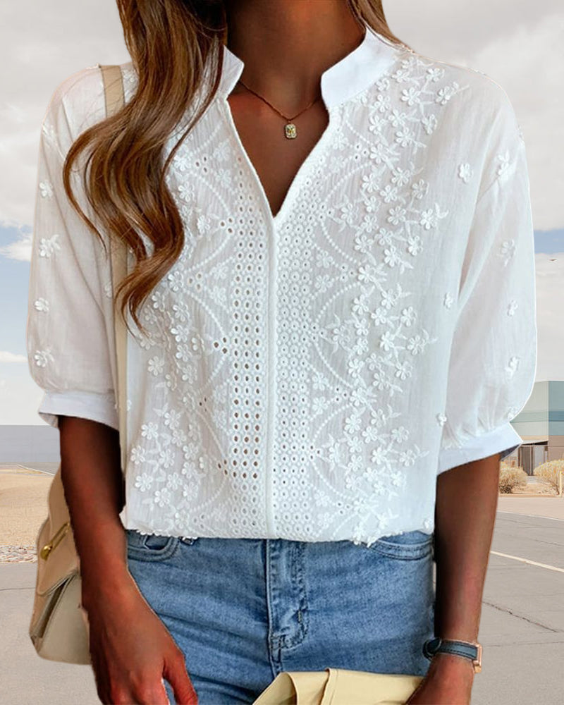 Emelia blouse dames – elegante top met pofmouwen & comfortabele pasvorm