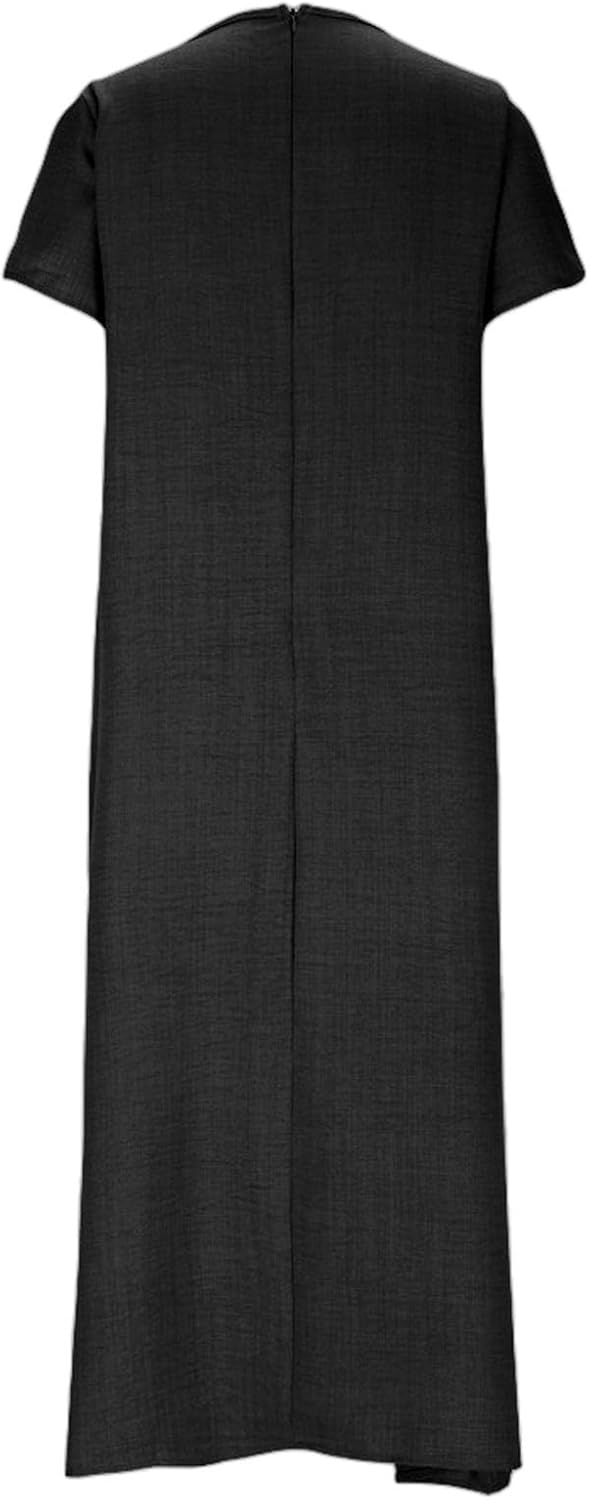 Laura Abito Donna – Abito Lungo in Lino Scollo a V Taglio Fluido Bohemien Confortevole Estate