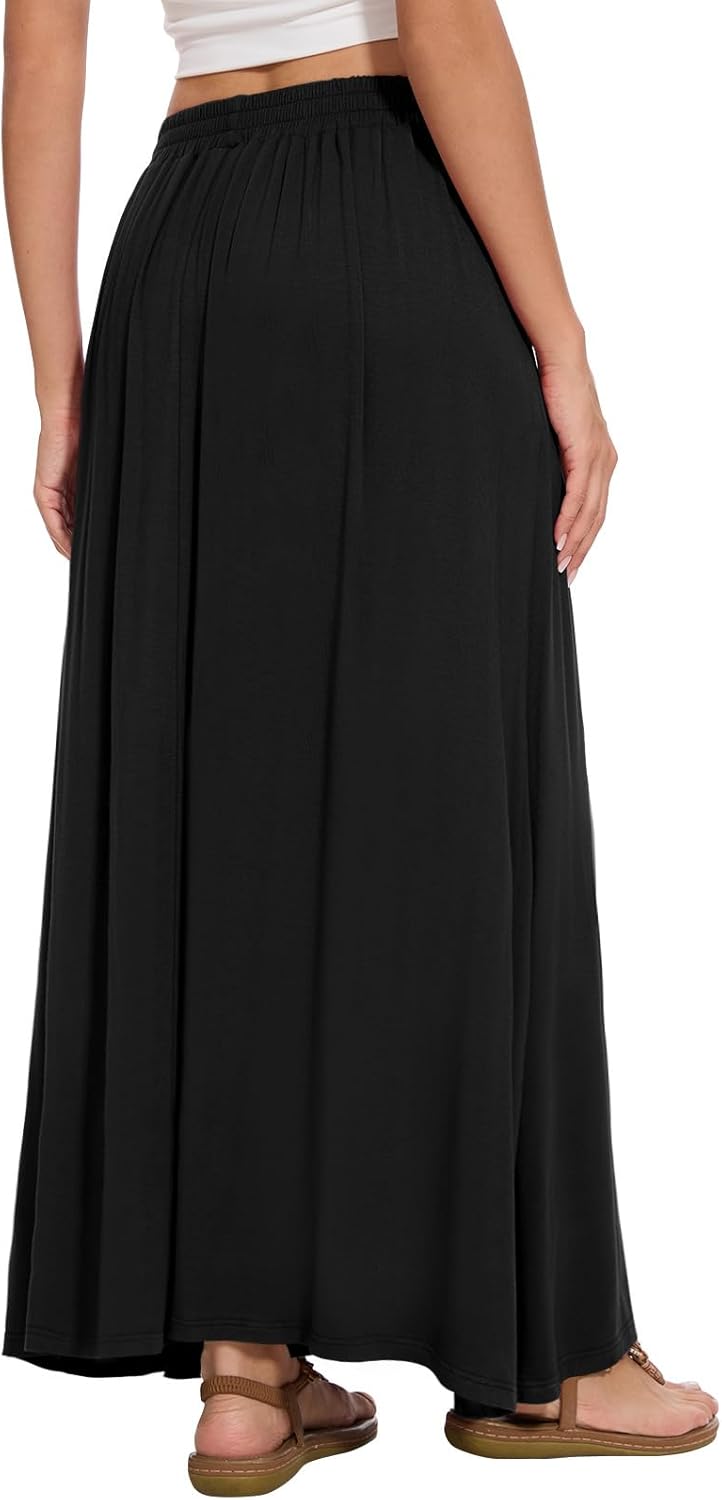 Nina Jupe Maxi Femme – Maxi sukně s vysokým pasem, áčkový střih a kapsy, letní