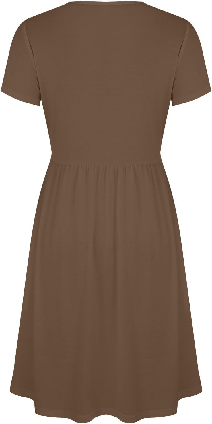 Claire Vestito Donna – Vestito Midi Scollo a V Incrociato Vita Impero Linea A Elegante Estate