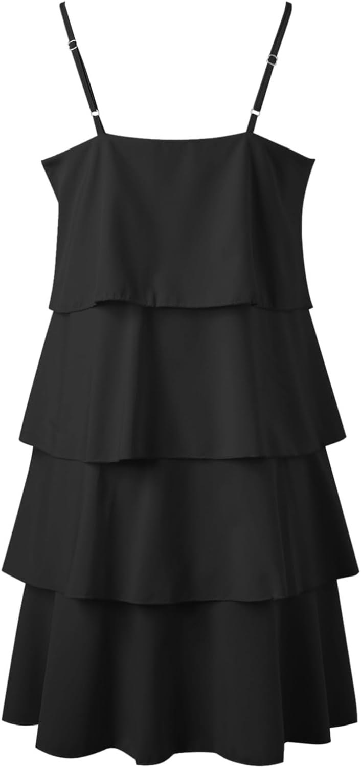 Camille Vestido Mujer – Vestido Maxi con Volantes, Escote en V, Sin Mangas, Chifón Plisado, Verano