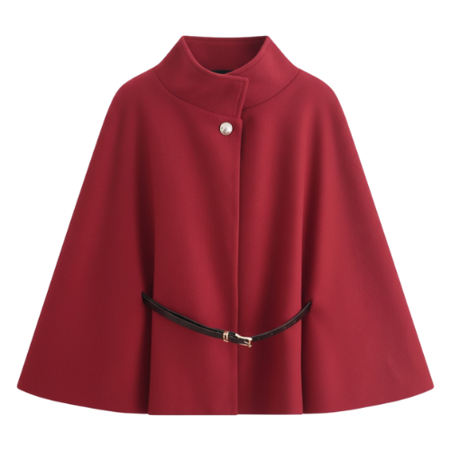 Capa Crisha para Mujer con Mangas de Murciélago – Abrigo Ceñido Elegante y de Invierno