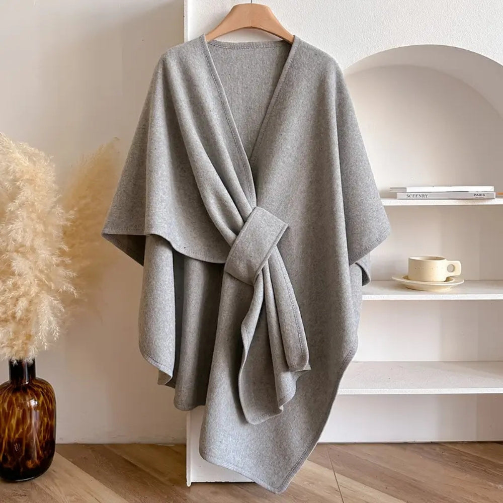 Vivian Manteau Cape Donna – Poncho Invernale Elegante Antivento in Microfibre Morbide e Calde