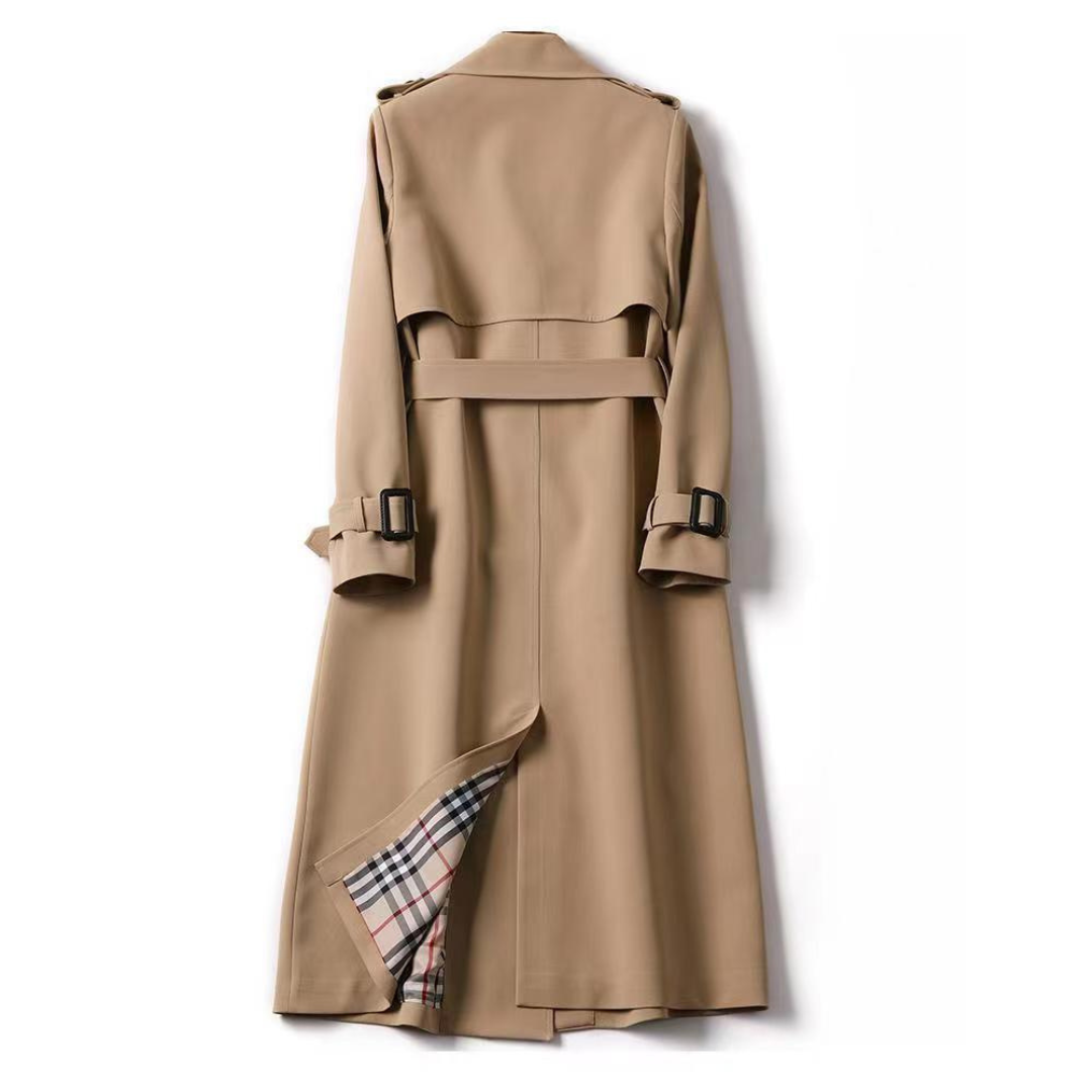 Emilia Trench Femme Elegancki – Długi Płaszcz Szykowny i Wielofunkcyjny na Wszystkie Pory Roku