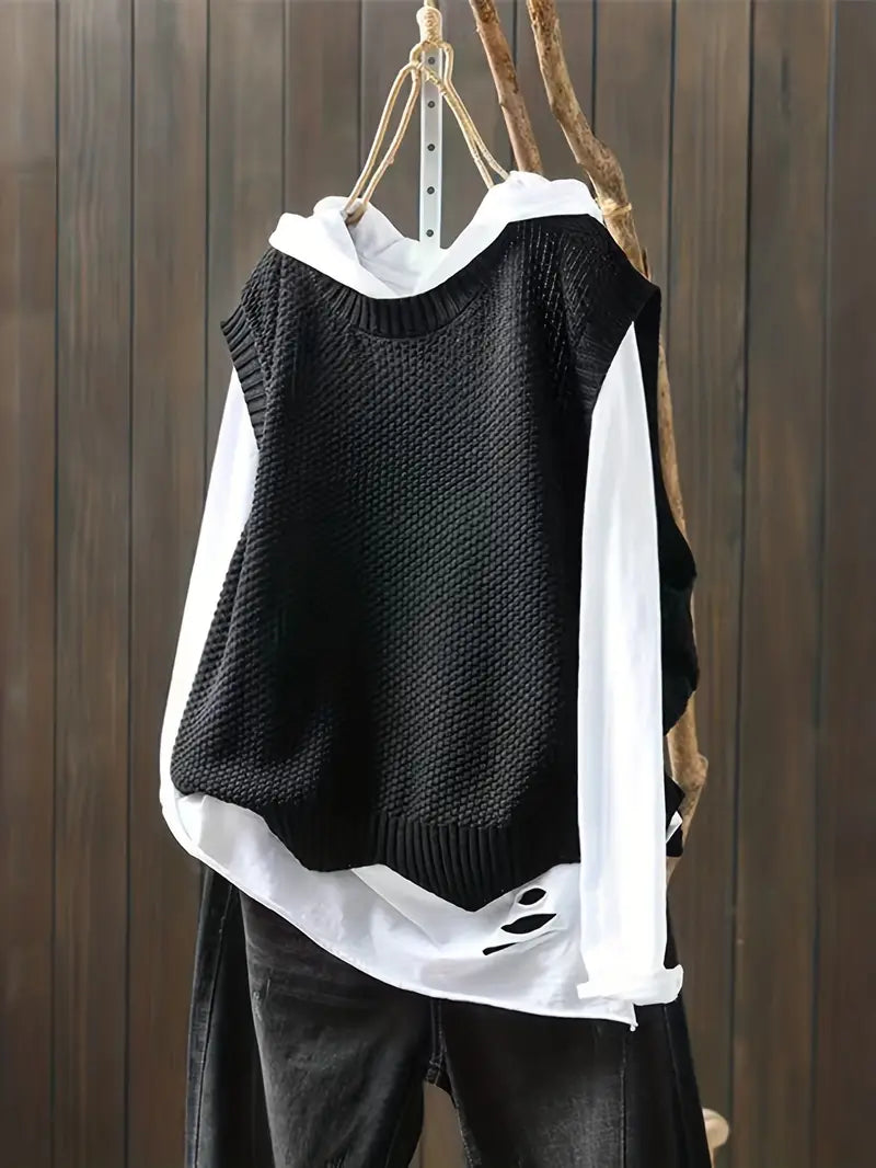Vanya Pull senza maniche donna – taglio dritto confortevole & collo rotondo classico