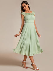 Élise Abito Midi Donna – Abito da Sera in Pizzo e Mussola a Linea A Elegante