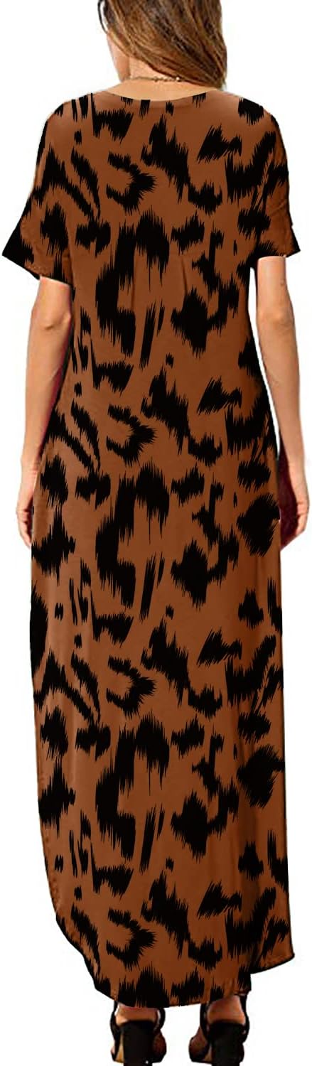 Julie Maxi Dress for Women – Long V-Neck Split Casual Summer Dress, Flowing and Elegant