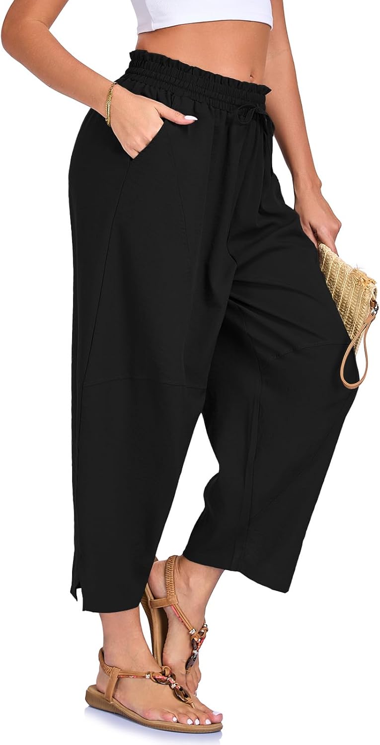 Cristal dames harembroek – wijde pasvorm, hoge elastische taille, licht en casual