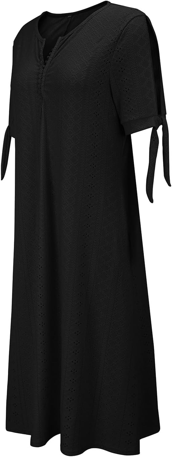 Camille Bohemian Dress for Women – Long Flowing Dress with V-Neck and Pockets