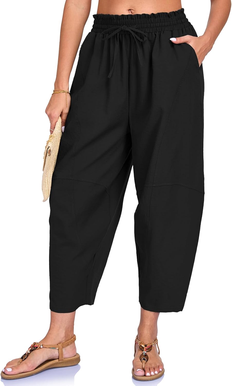 Cristal dames harembroek – wijde pasvorm, hoge elastische taille, licht en casual
