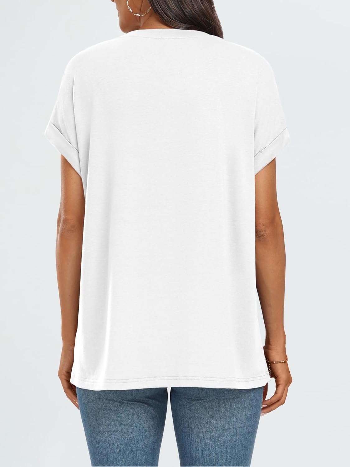 Emma T-shirt dames oversized – ronde hals, korte mouwen, ruime zomerpasvorm