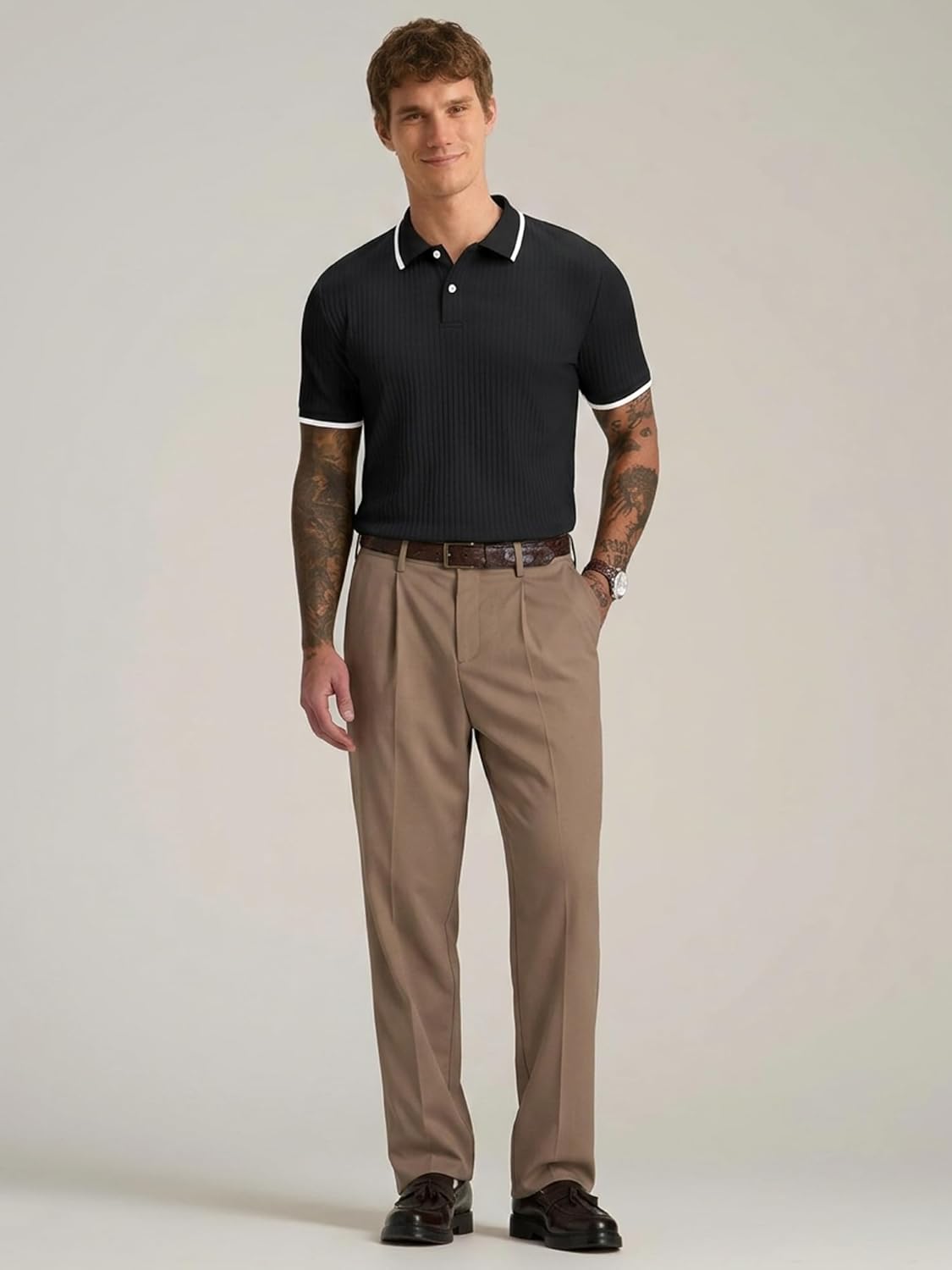Adrien Polo Herre – Strikket Stretch Polo, Let & Elegant Business Casual Stil