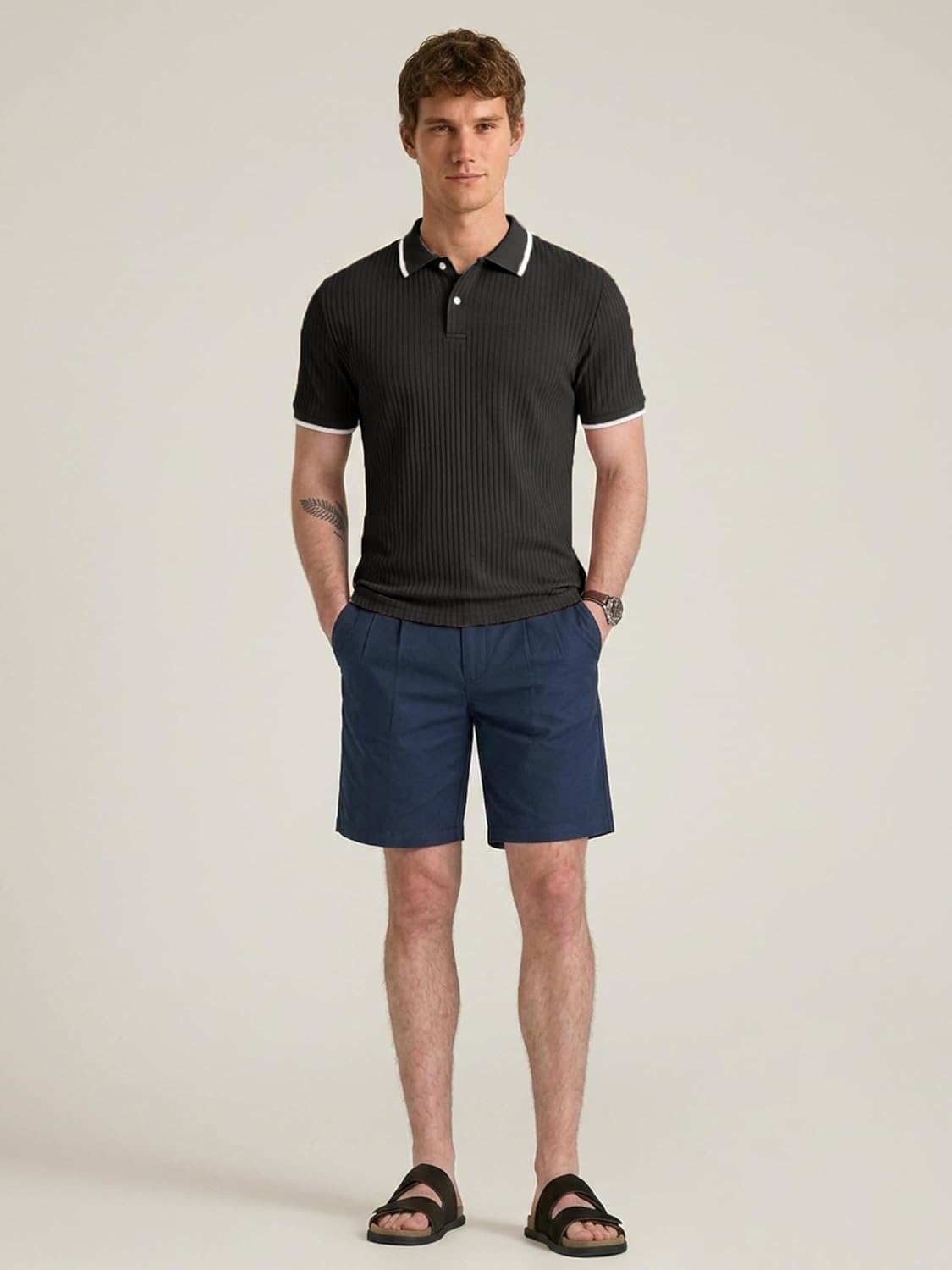 Adrien Polo Herre – Strikket Stretch Polo, Let & Elegant Business Casual Stil